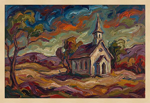 Rural Chapel Under Vibrant Skies