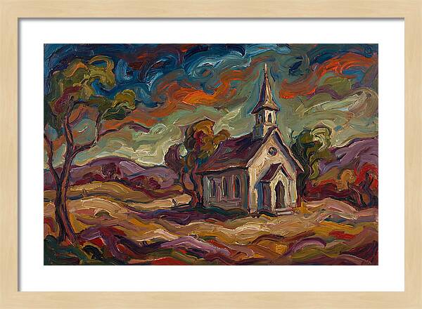 Rural Chapel Under Vibrant Skies