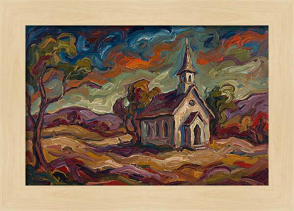 Rural Chapel Under Vibrant Skies
