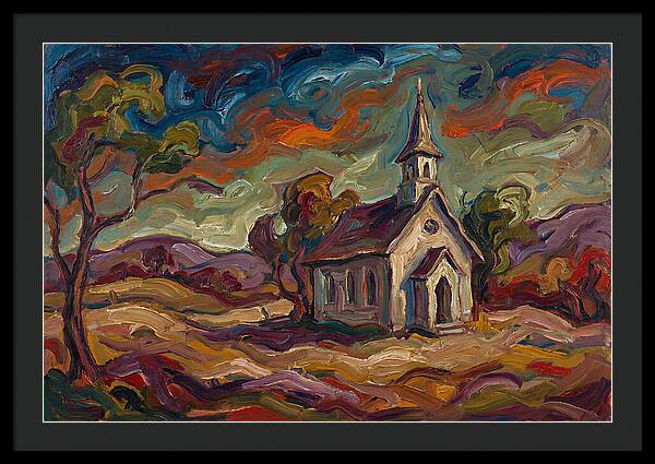 Rural Chapel Under Vibrant Skies