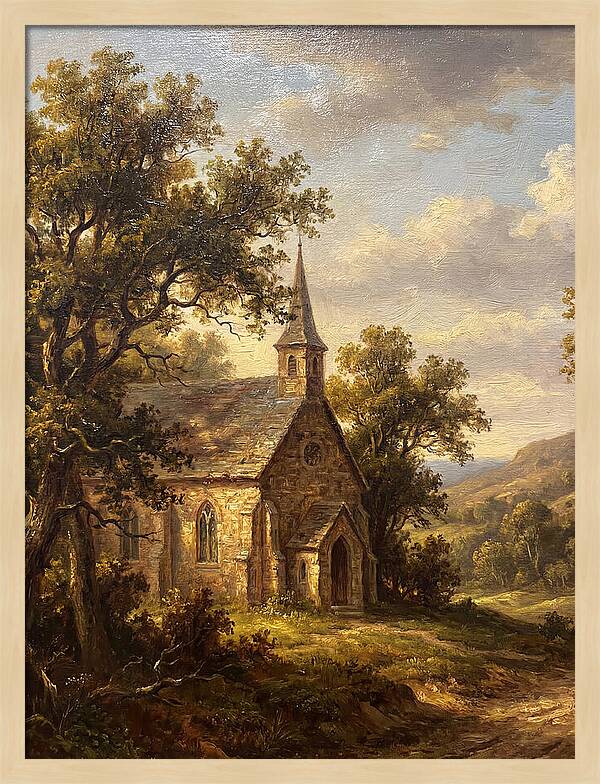 Rural Church Amidst Nature