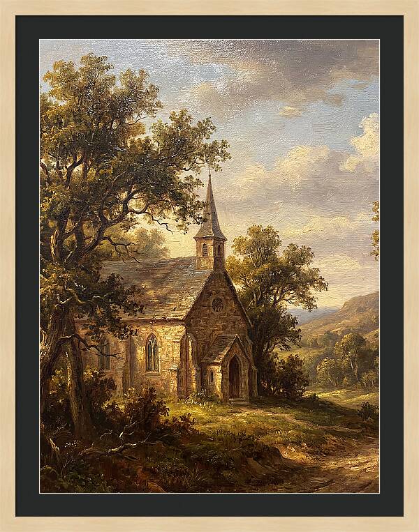 Rural Church Amidst Nature
