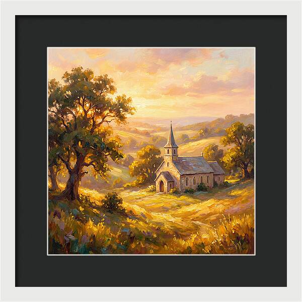 Rural Church At Dusk