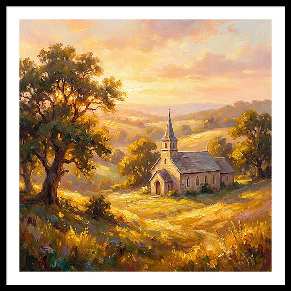 Rural Church At Dusk