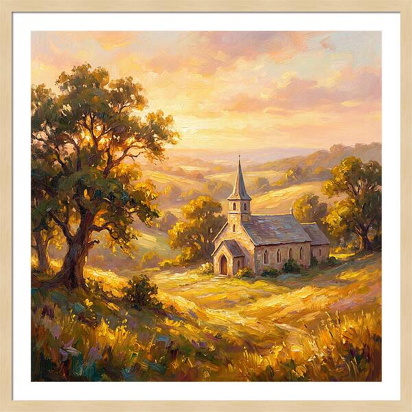Rural Church At Dusk