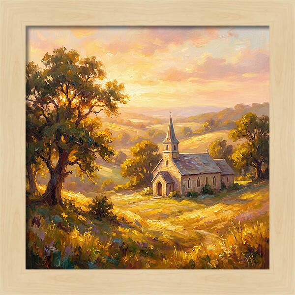 Rural Church At Dusk