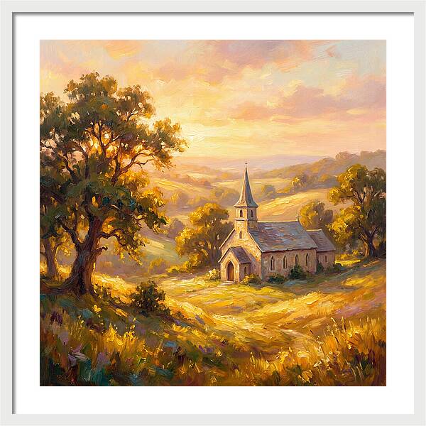 Rural Church At Dusk