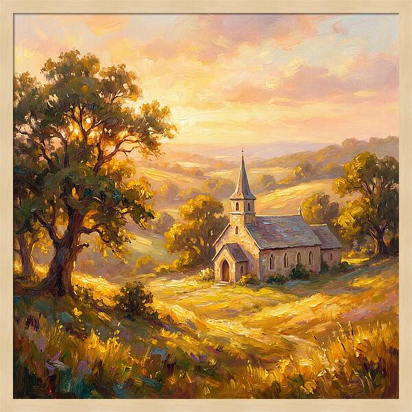 Rural Church At Dusk