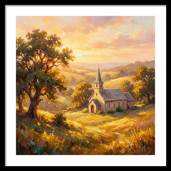 Rural Church At Dusk