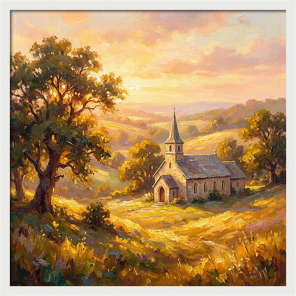 Rural Church At Dusk