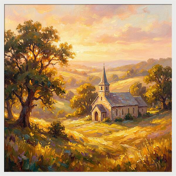Rural Church At Dusk