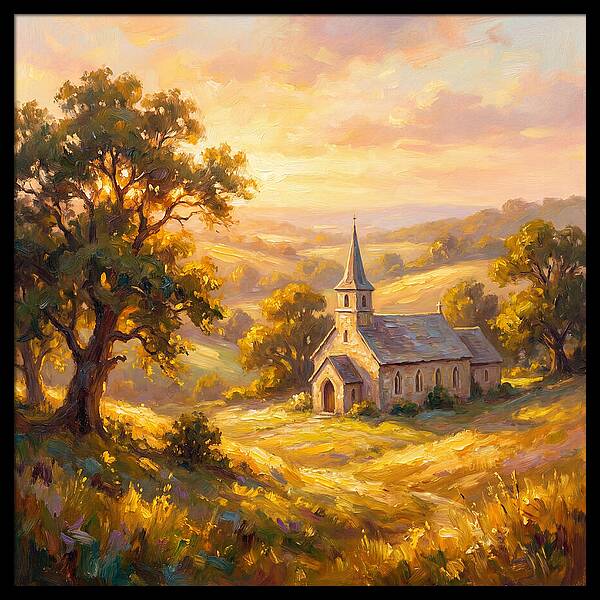 Rural Church At Dusk