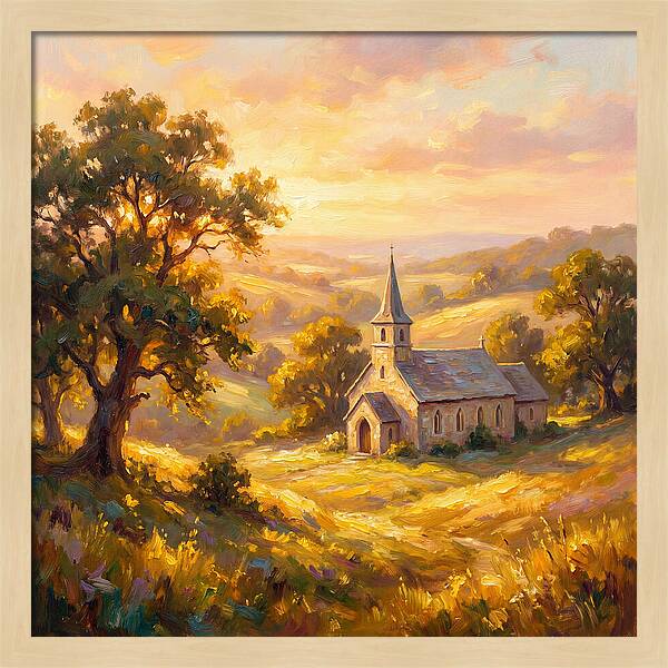 Rural Church At Dusk