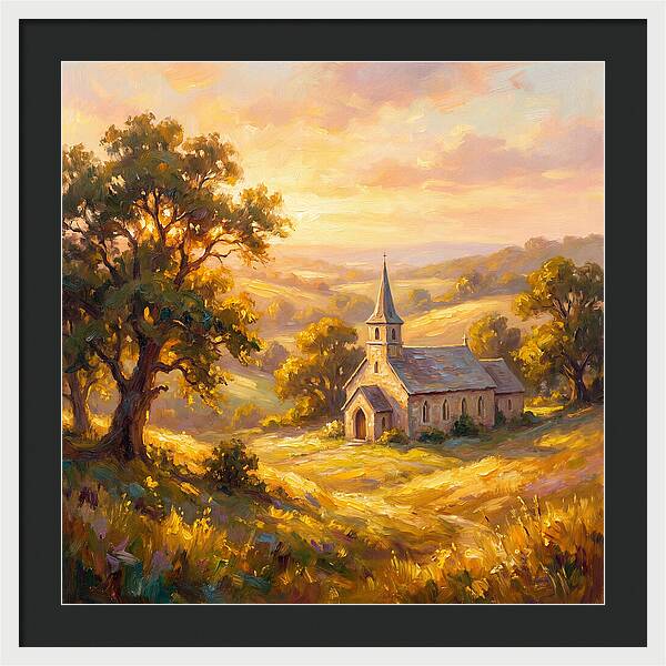 Rural Church At Dusk