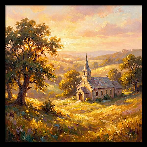 Rural Church At Dusk