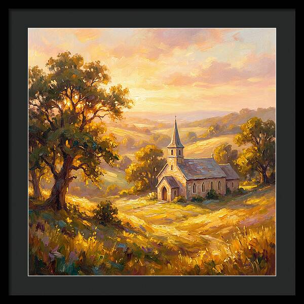 Rural Church At Dusk