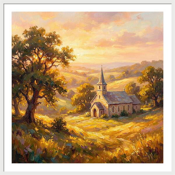 Rural Church At Dusk