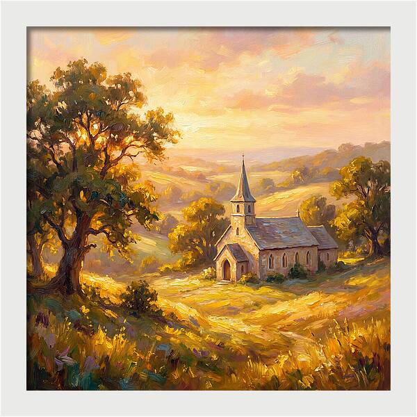 Rural Church At Dusk