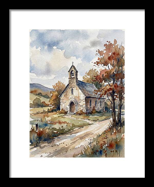 Rural Church In Autumn Light