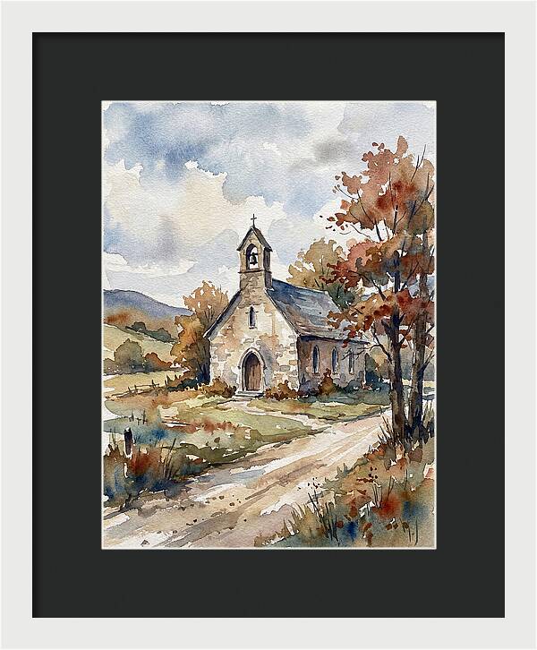 Rural Church In Autumn Light