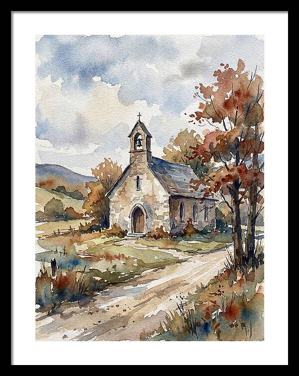 Rural Church In Autumn Light