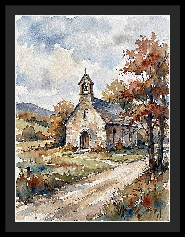 Rural Church In Autumn Light