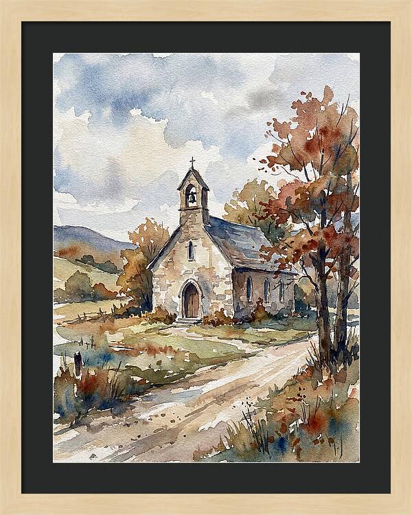 Rural Church In Autumn Light