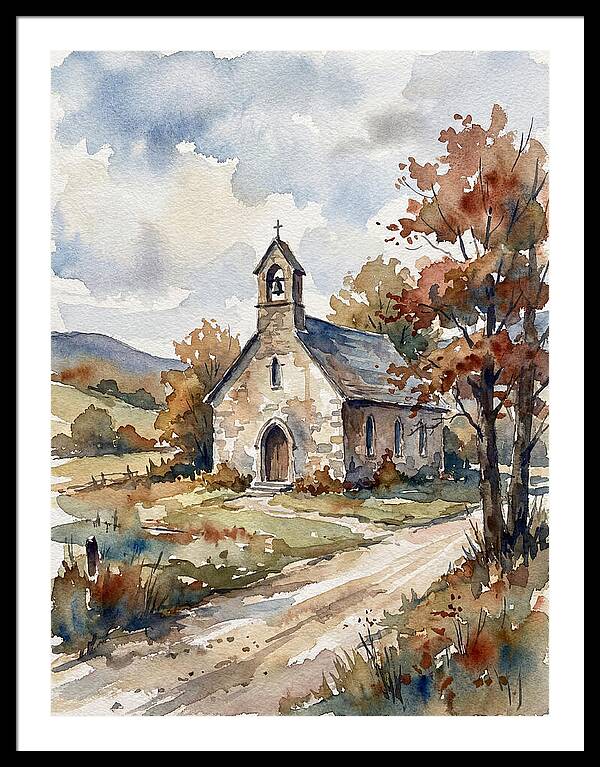 Rural Church In Autumn Light