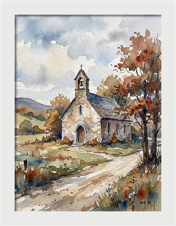 Rural Church In Autumn Light