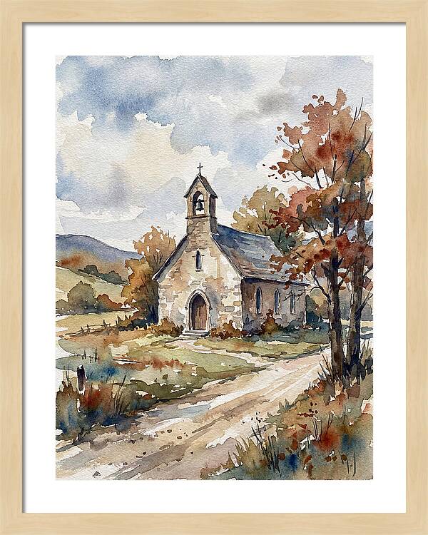Rural Church In Autumn Light