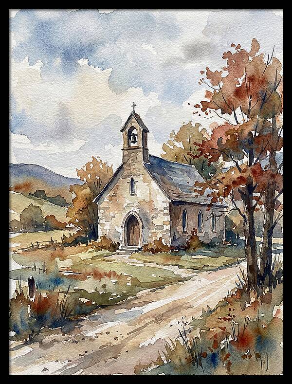 Rural Church In Autumn Light