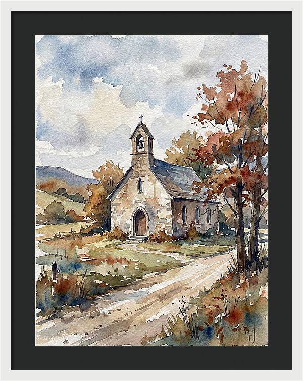 Rural Church In Autumn Light