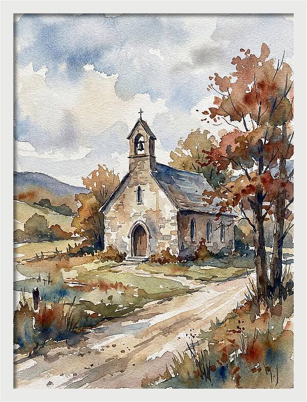 Rural Church In Autumn Light