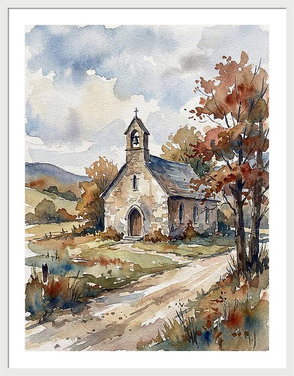 Rural Church In Autumn Light