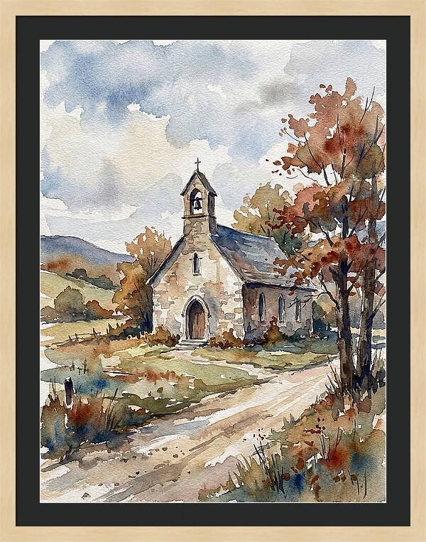 Rural Church In Autumn Light