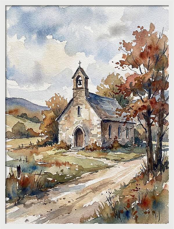Rural Church In Autumn Light
