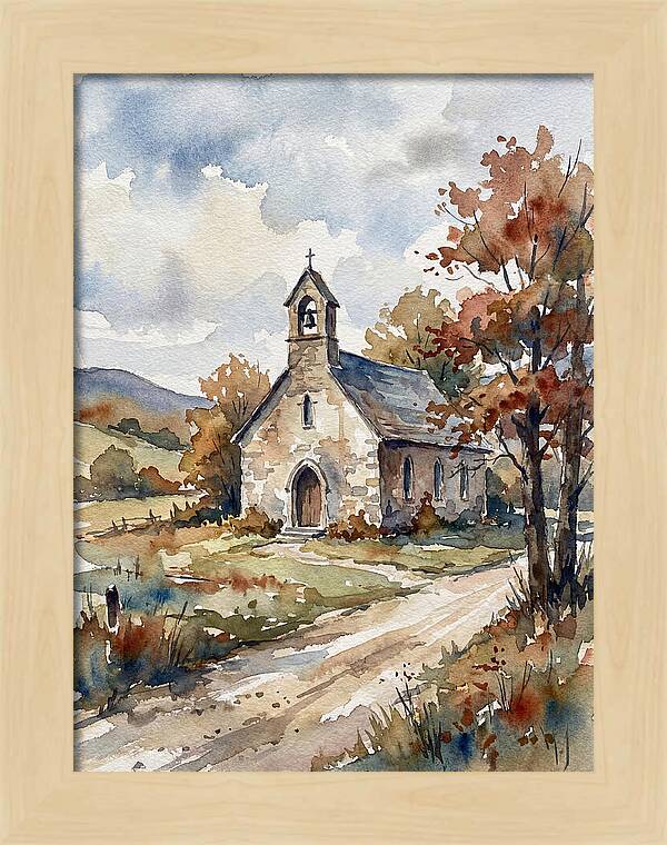 Rural Church In Autumn Light