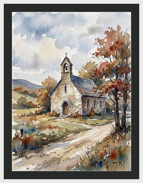 Rural Church In Autumn Light