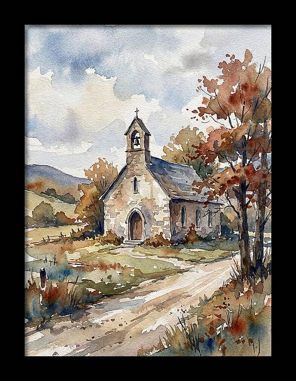 Rural Church In Autumn Light