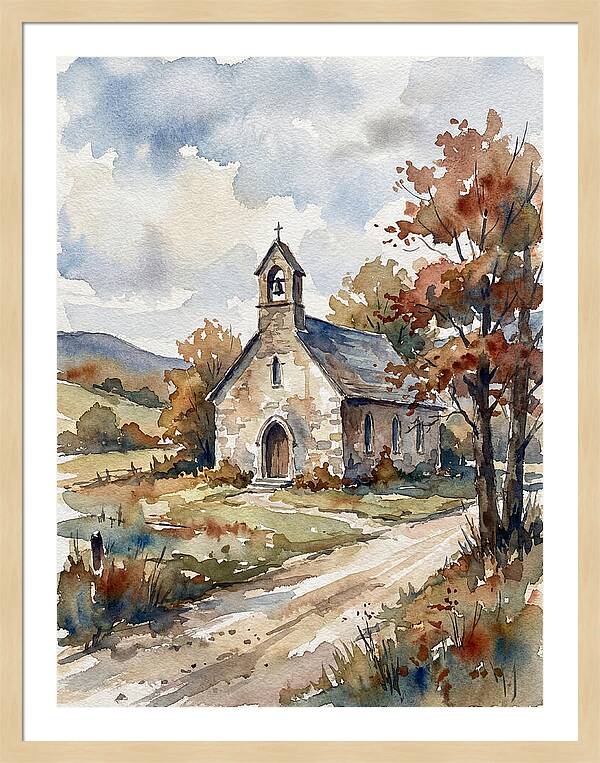 Rural Church In Autumn Light