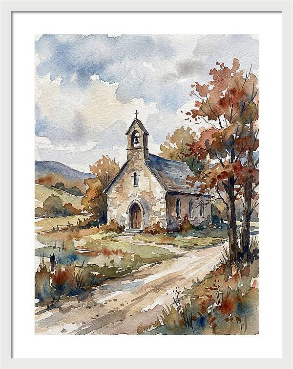 Rural Church In Autumn Light