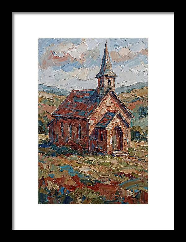 Rural Church In Palette Knife Style