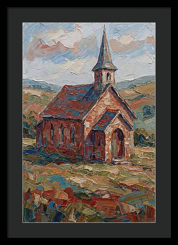 Rural Church In Palette Knife Style