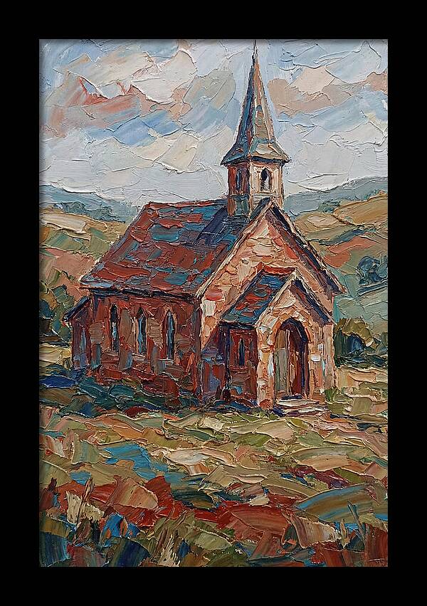 Rural Church In Palette Knife Style