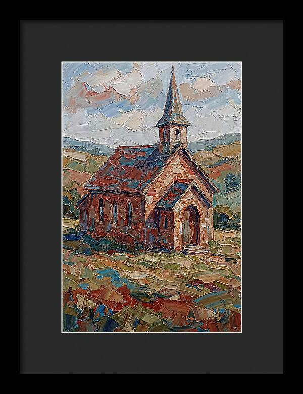 Rural Church In Palette Knife Style