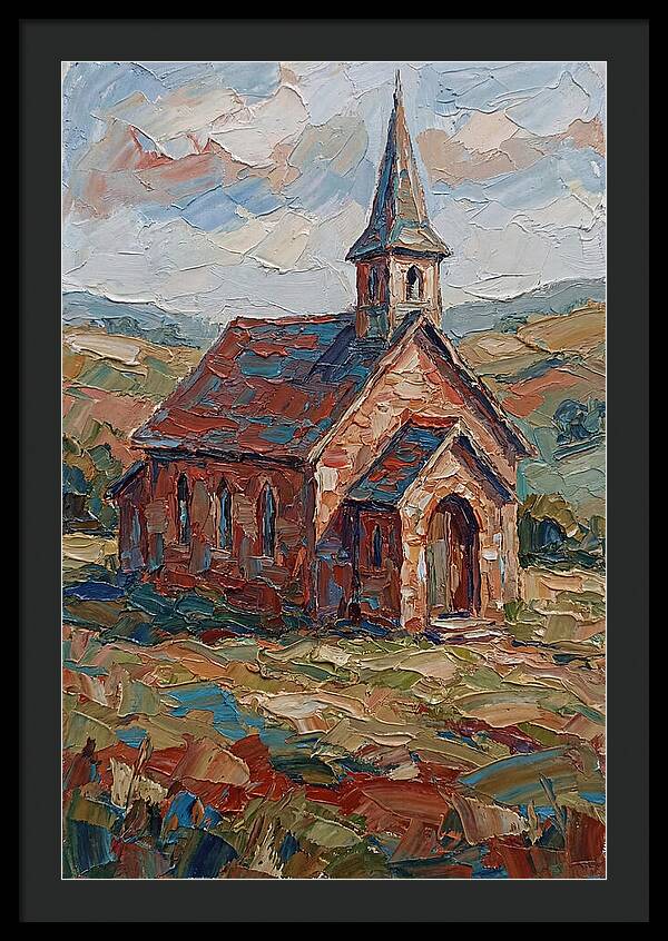 Rural Church In Palette Knife Style