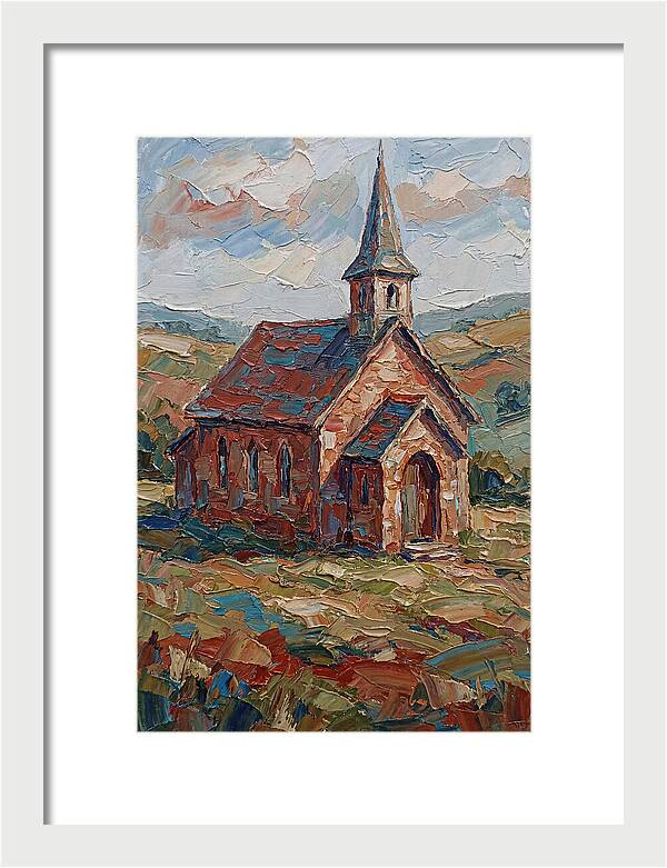 Rural Church In Palette Knife Style