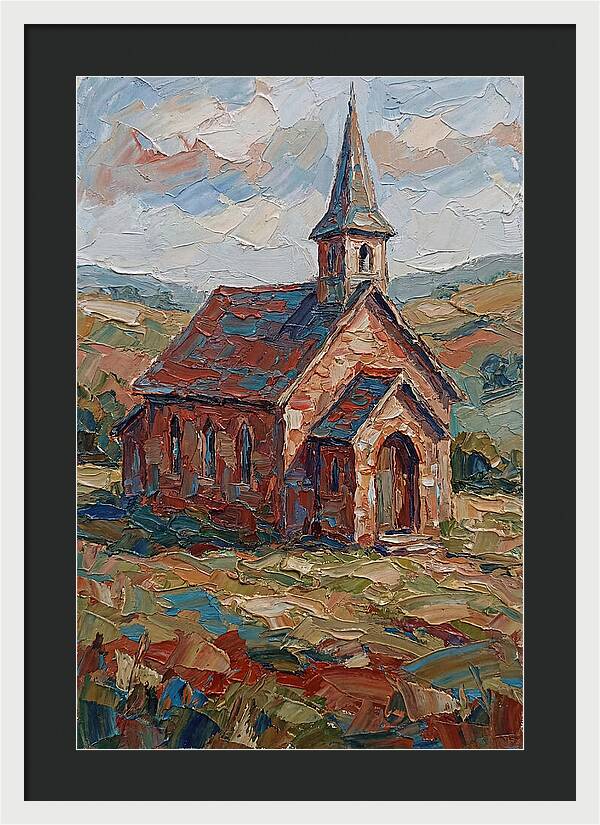 Rural Church In Palette Knife Style