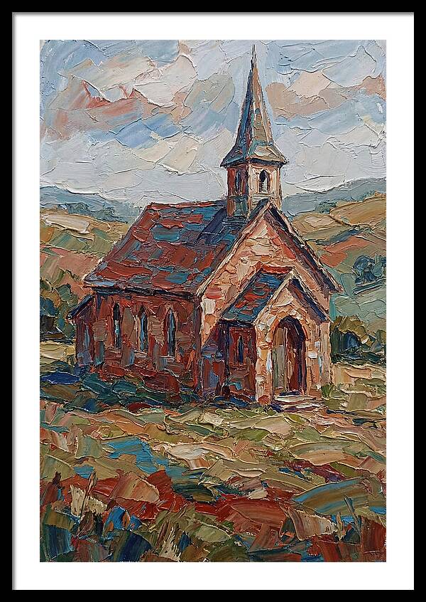 Rural Church In Palette Knife Style