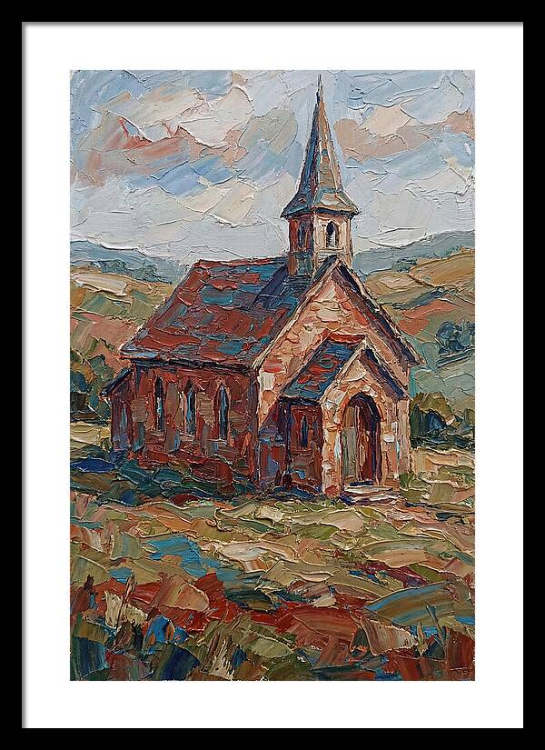 Rural Church In Palette Knife Style
